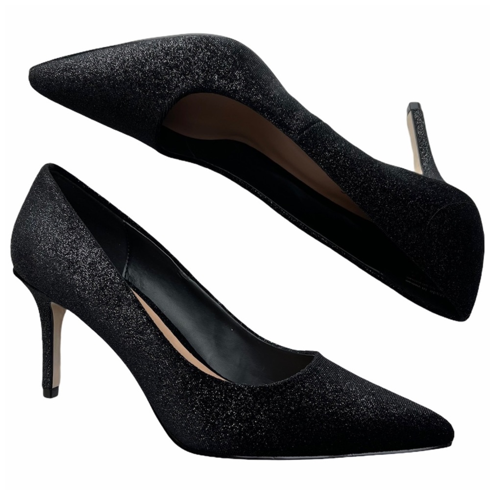 CALL IT SPRING Heels Pointed Toe Pump Black Sparkle NEW